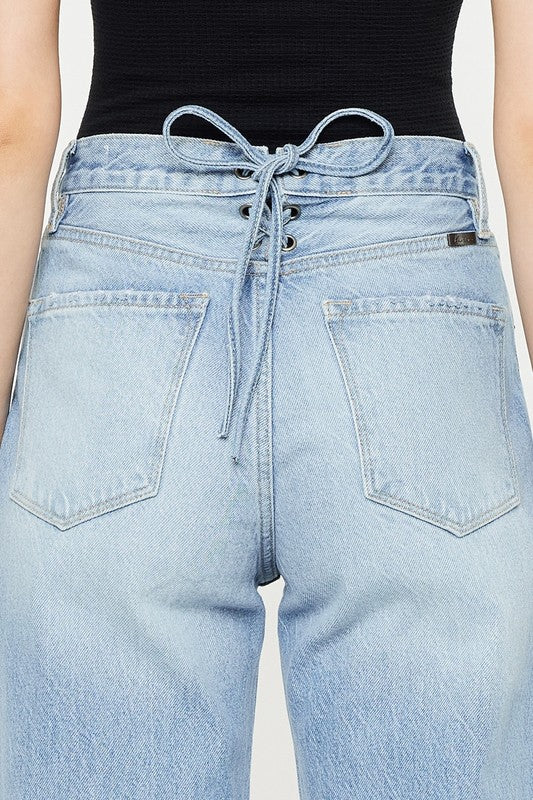Kim Lace Up Denim