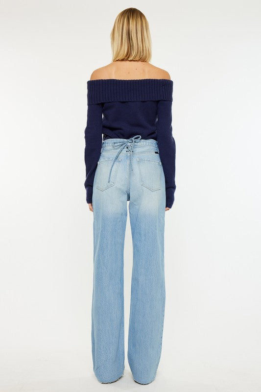Kim Lace Up Denim