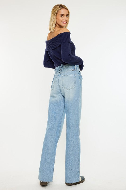 Kim Lace Up Denim