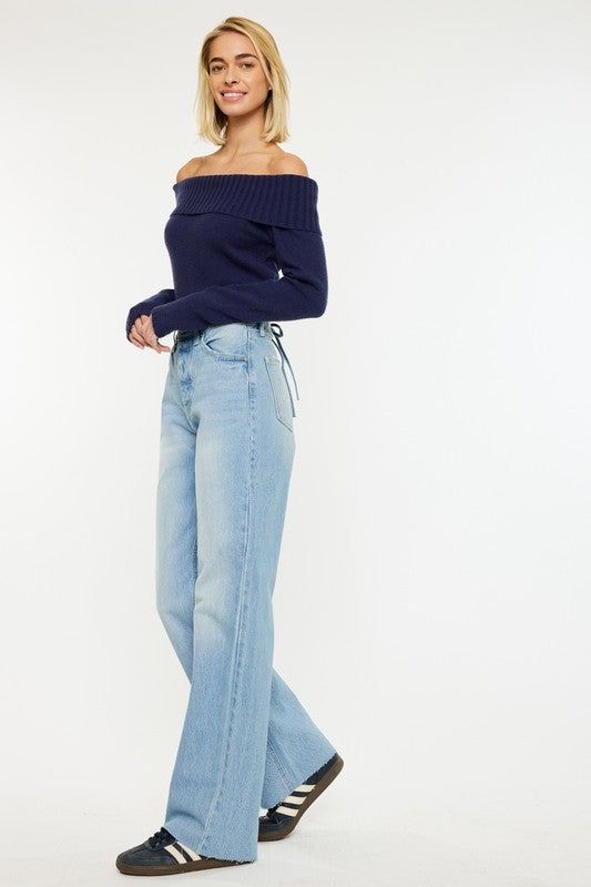 Kim Lace Up Denim