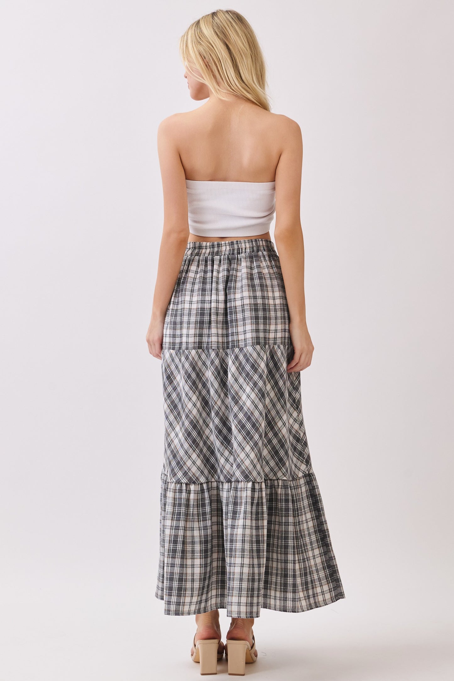 Dulce Plaid Maxi Skirt
