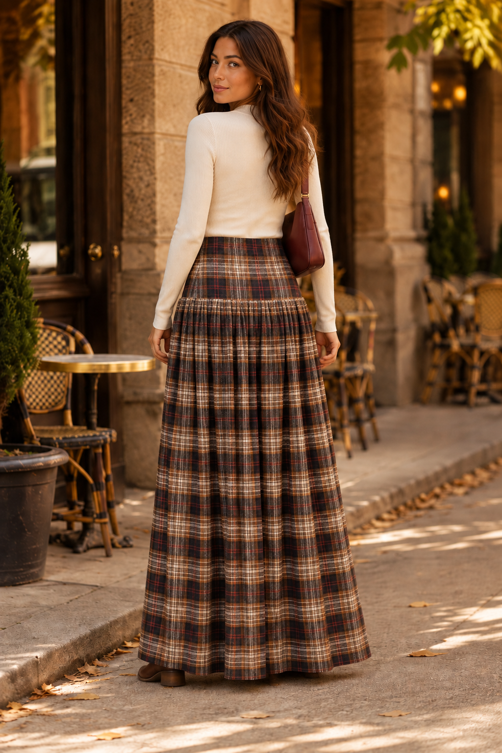 Autumn Plaid Maxi Skirt