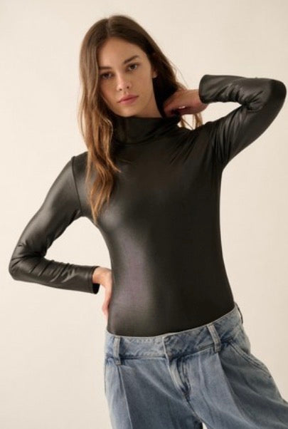 Luxe Faux Leather Bodysuit