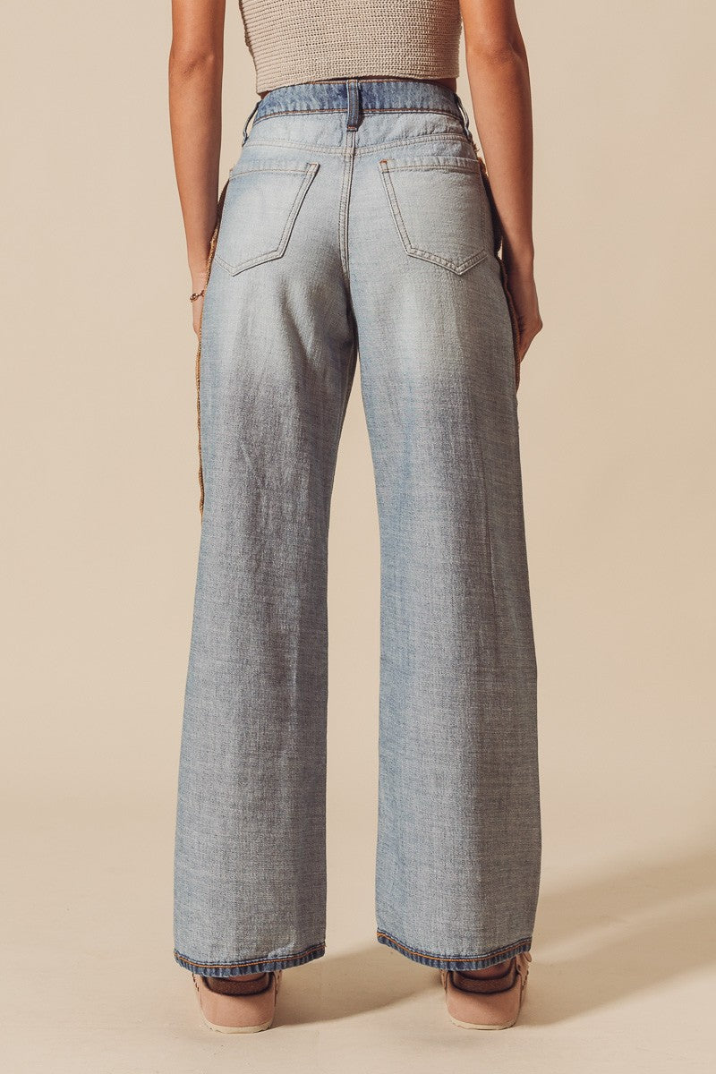 Inside Out Wide Leg Jeans