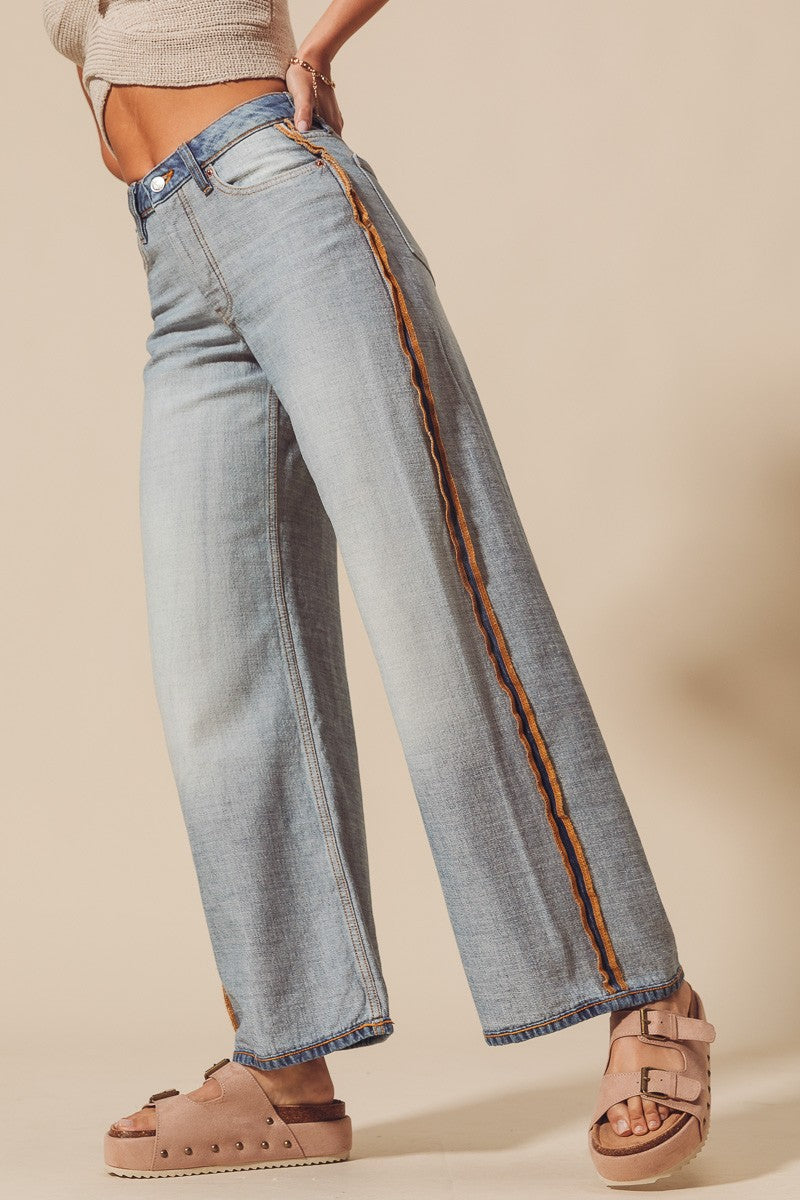 Inside Out Wide Leg Jeans