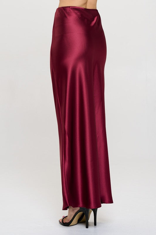 Wine Maxi Skirt