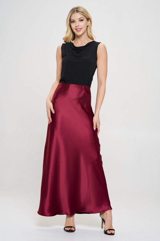 Wine Maxi Skirt