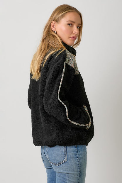 Mixed Fleece Pullover