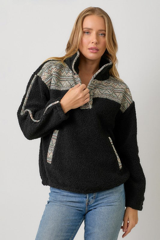 Mixed Fleece Pullover