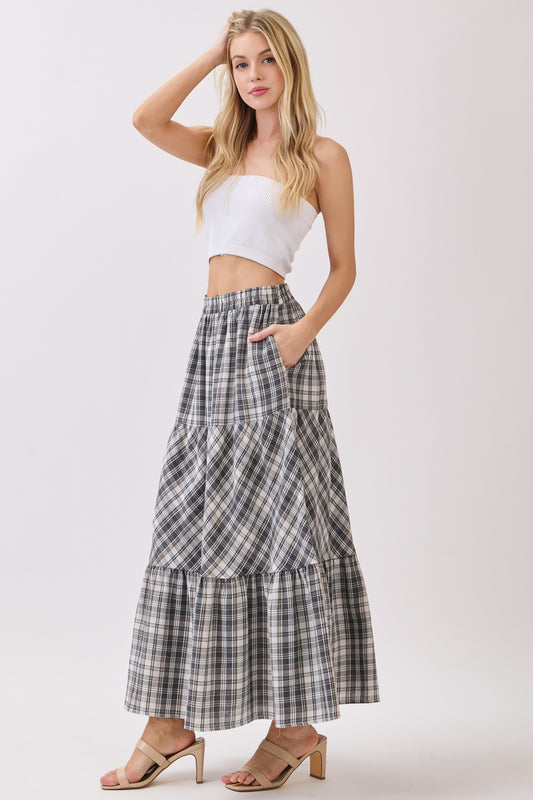 Dulce Plaid Maxi Skirt