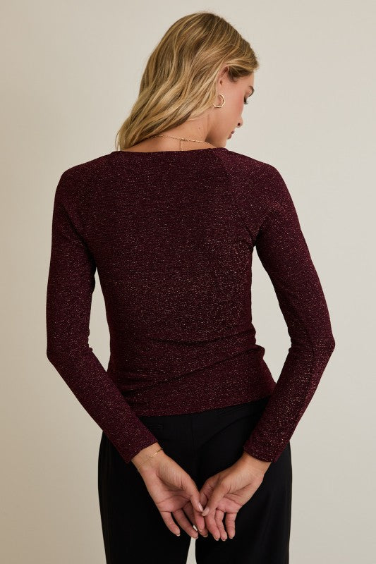 Oxblood Shimmer Top