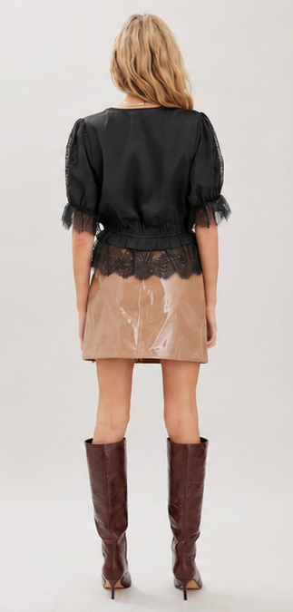 Noir Satin Top