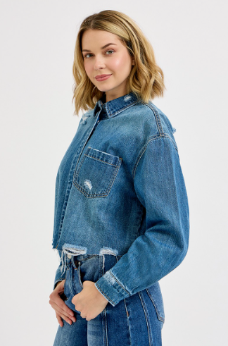 Sammi Cropped Denim Shacket