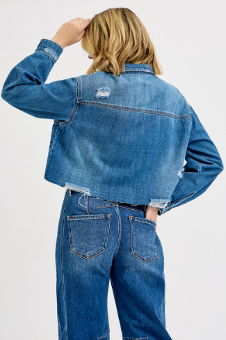 Sammi Cropped Denim Shacket