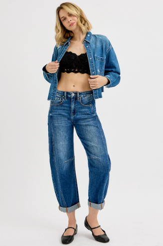 Sammi Cropped Denim Shacket