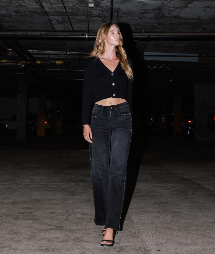 Zade Studded Black Denim