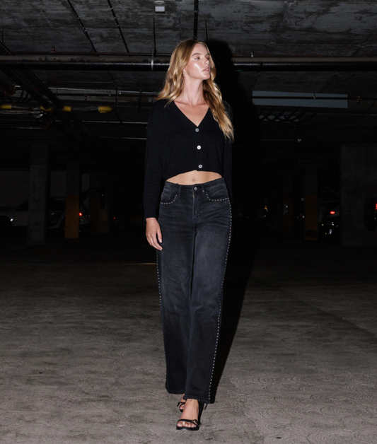 Zade Studded Black Denim