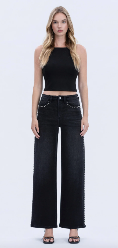 Zade Studded Black Denim