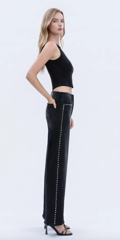 Zade Studded Black Denim