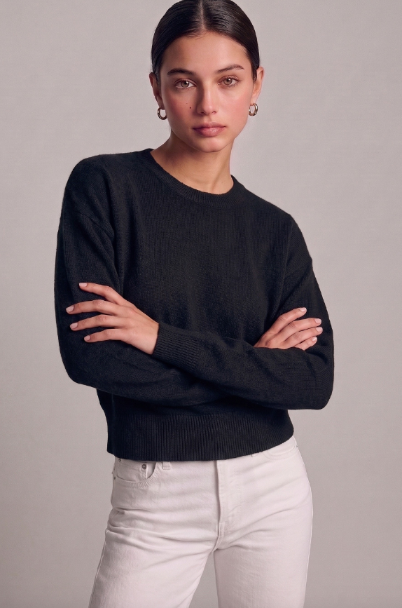 Crew Ribbed-Trim Sweater